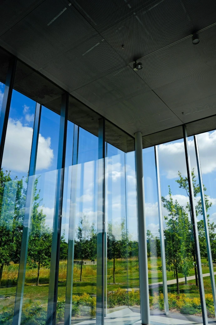 A large room with a lot of windows